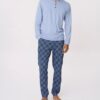 Pigiama uomo jersey manica lunga serafino pantalone lungo