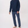 Pigiama uomo jersey manica lunga serafino pantalone lungo