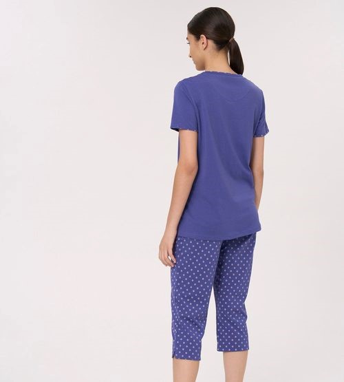 Pigiama donna manica corta serafino con pantalone pescatore