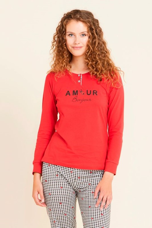 Pigiama donna man.lunga pant.lungo cotone