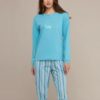 Pigiama donna manica lunga pantalone lungo cotone