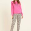 Pigiama donna man.lunga pant.lungo cotone