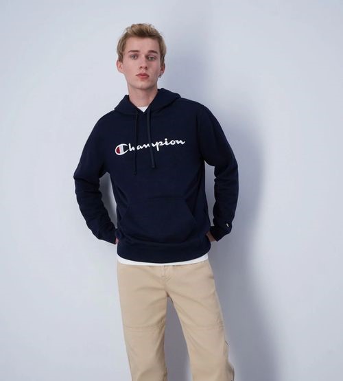 Champion -  felpa uomo con cappuccio in cotone garzato