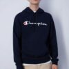 Champion -  felpa uomo con cappuccio in cotone garzato