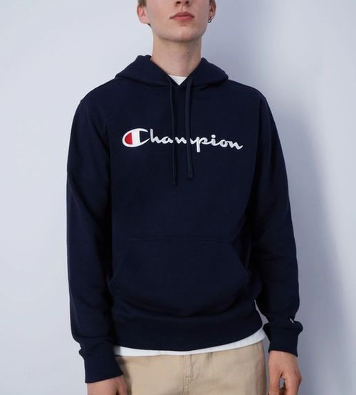 Champion -  felpa uomo con cappuccio in cotone garzato