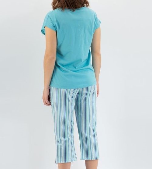 Pigiama donna manica corta pant. pescatore cotone