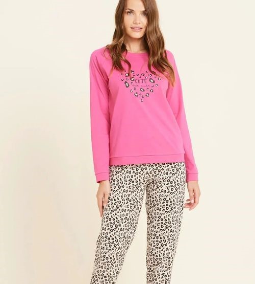Pigiama donna man.lunga pant.lungo cotone