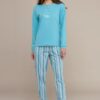 Pigiama donna manica lunga pantalone lungo cotone