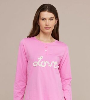 Pigiama donna manica lunga pant. lungo cotone
