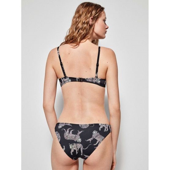 Gisela - slip bikini con stampa giaguaro reversibile