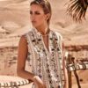 Scamiciato donna malibu sleeveless shirt dress 100% cotone