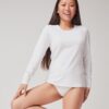 Gisela - maglia girocollo donna con manica lunga in cotone