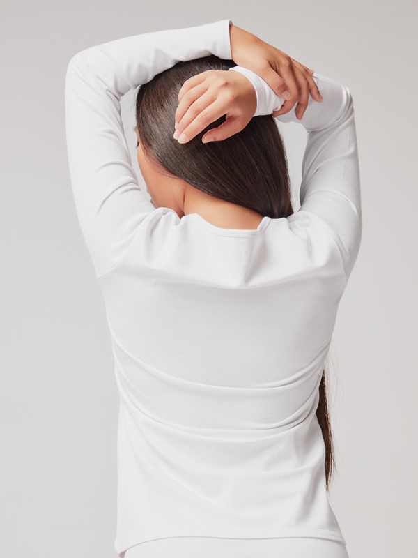Gisela - maglia girocollo donna con manica lunga in cotone