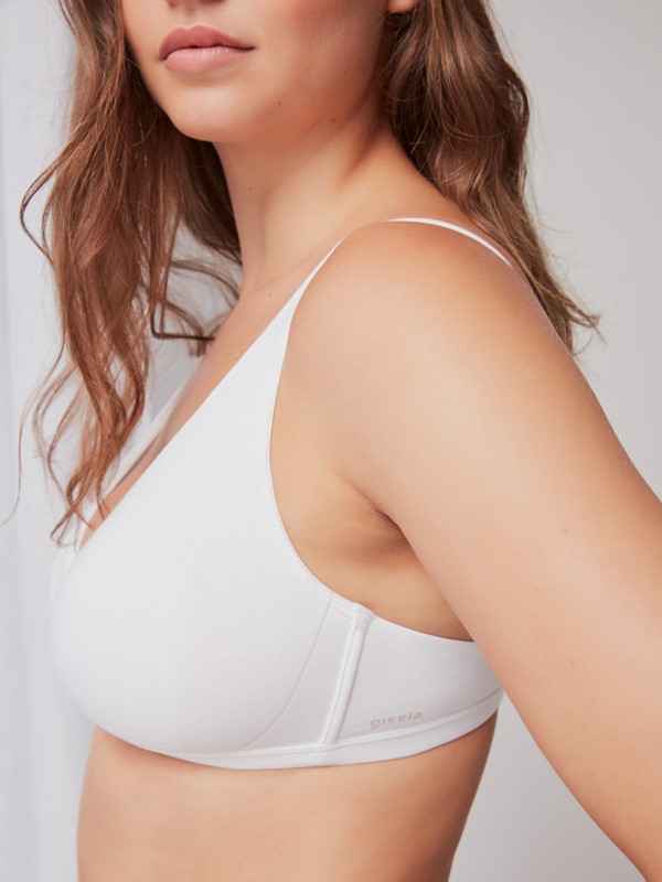 Gisela - reggiseno triangolo cotone con imbott. estraibile